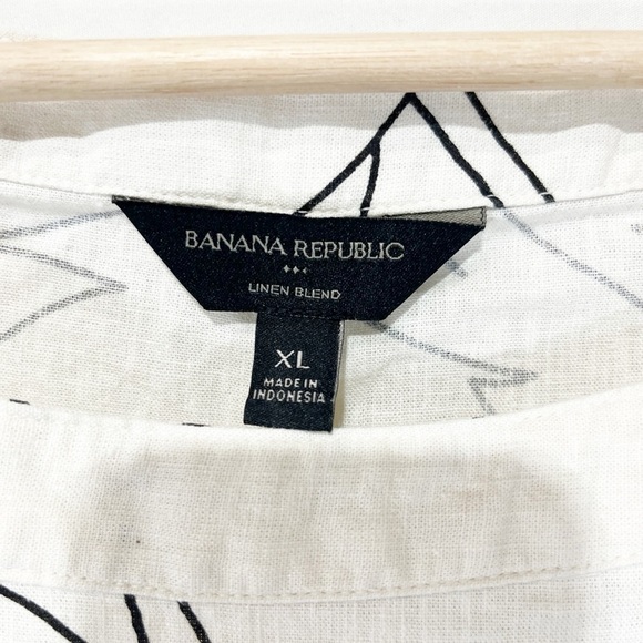 Banana Republic Linen Blend Tie-Waist Top Stone Washed Career Office Size XL - Picture 5 of 11